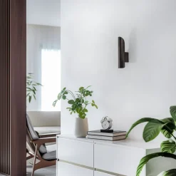 Wandlamp Ana Plus, zwart, staal, hoogte 24,5 cm, G9