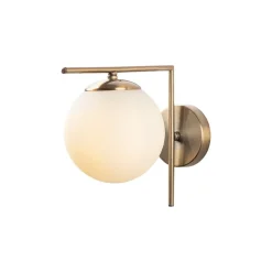 Wandlamp 7141-Antique, goudkleurig antiek, opaalglas Ø 10 cm
