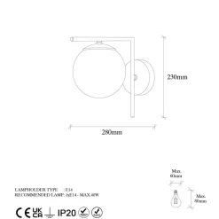 Wandlamp 7141-Antique, goudkleurig antiek, opaalglas Ø 10 cm