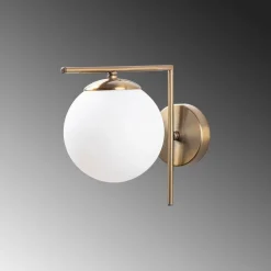 Wandlamp 7141-Antique, goudkleurig antiek, opaalglas Ø 10 cm