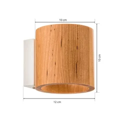 Wandlamp Ara als cilinder van hout