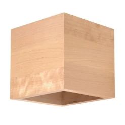 Wandlamp Ara als houten kubus