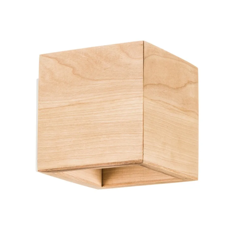 Wandlamp Ara als houten kubus