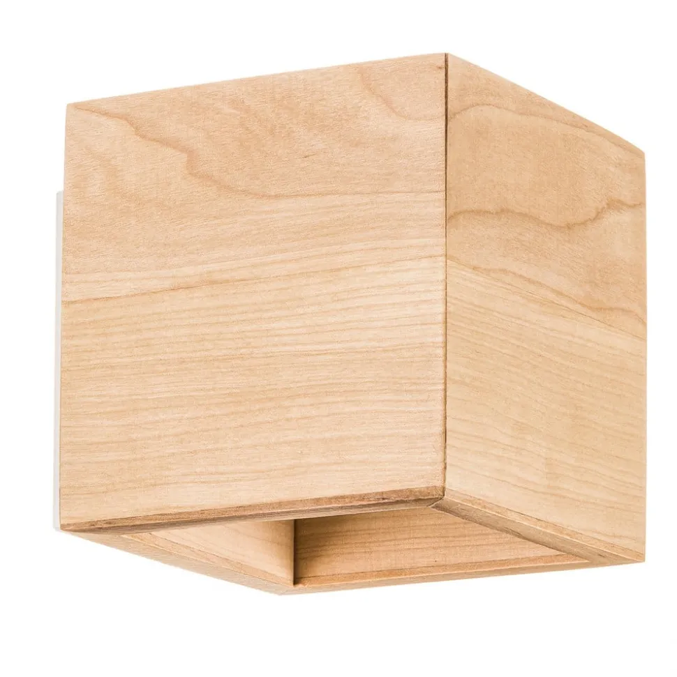 Wandlamp Ara als houten kubus