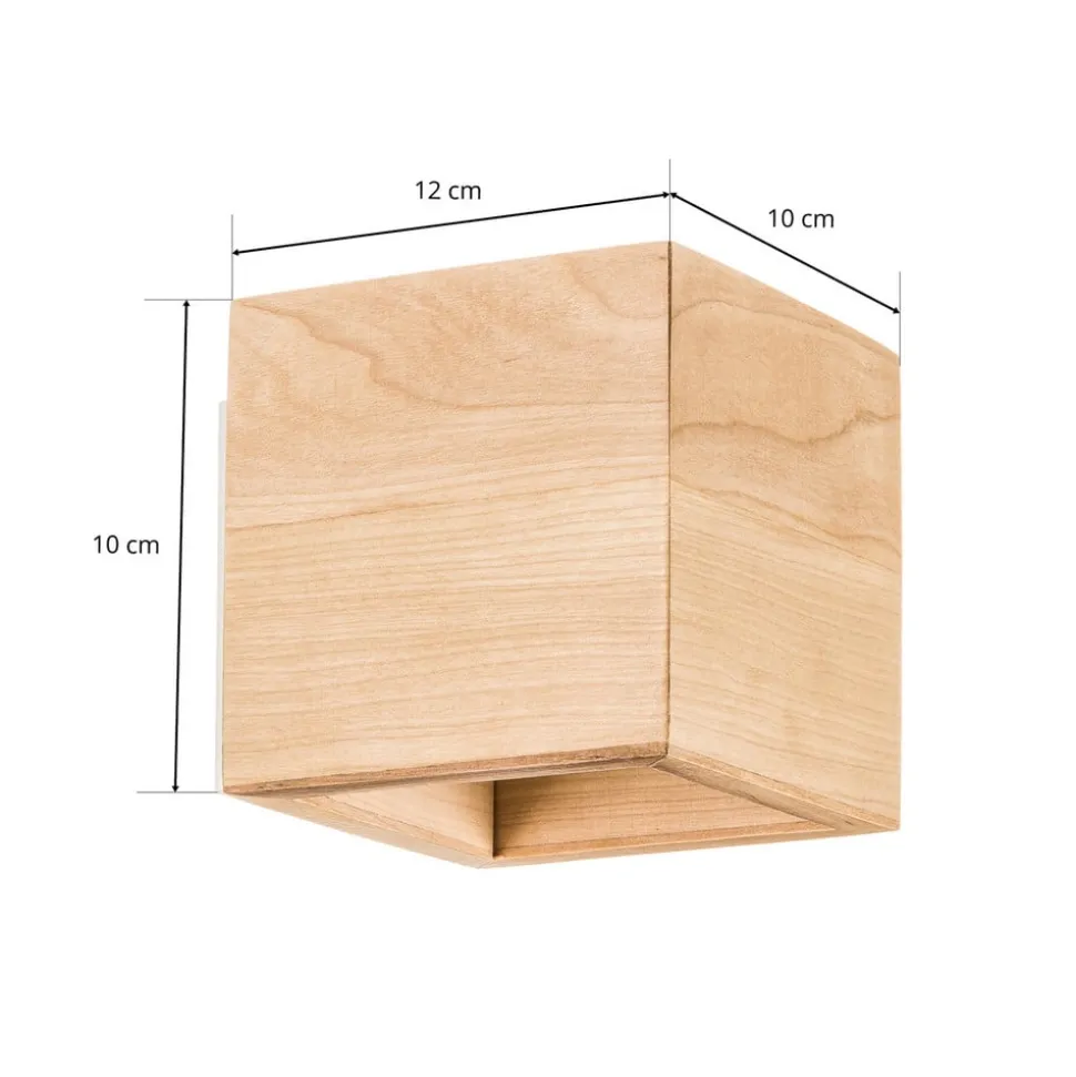 Wandlamp Ara als houten kubus
