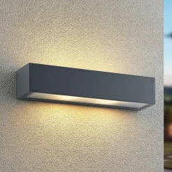 Wandlamp Arcchio Lengo, 38 cm, antraciet, E27, IP54