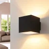 Wandlamp Arcchio Zuzana, hoekig, zwart, G9, 10 cm breed