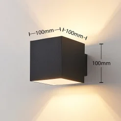 Wandlamp Arcchio Zuzana, hoekig, zwart, G9, 10 cm breed