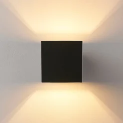 Wandlamp Arcchio Zuzana, hoekig, zwart, G9, 10 cm breed