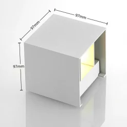 Wandlamp Arcchio Zuzana, hoekig, wit, G9, 10 cm breed