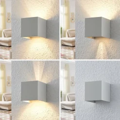 Wandlamp Arcchio Zuzana, hoekig, wit, G9, 10 cm breed