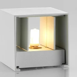 Wandlamp Arcchio Zuzana, hoekig, wit, G9, 10 cm breed