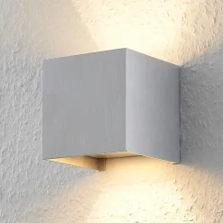 Wandlamp Arcchio Zuzana, hoekig, aluminiumkleurig, G9, 10 cm