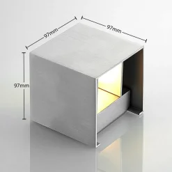 Wandlamp Arcchio Zuzana, hoekig, aluminiumkleurig, G9, 10 cm