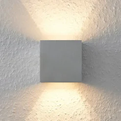 Wandlamp Arcchio Zuzana, hoekig, aluminiumkleurig, G9, 10 cm