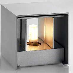 Wandlamp Arcchio Zuzana, hoekig, aluminiumkleurig, G9, 10 cm