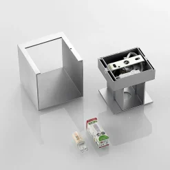 Wandlamp Arcchio Zuzana, hoekig, aluminiumkleurig, G9, 10 cm