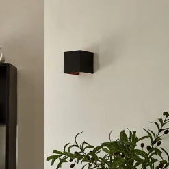 Wandlamp Arcchio Zuzana, hoekig, zwart-goud, G9, 10 cm