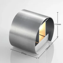 Wandlamp Arcchio Zuzana, rond, aluminiumkleurig, G9, 13 cm breed