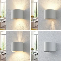 Wandlamp Arcchio Zuzana, rond, wit, G9, 13 cm breed