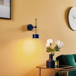 Wandlamp Arena in blauw-goud