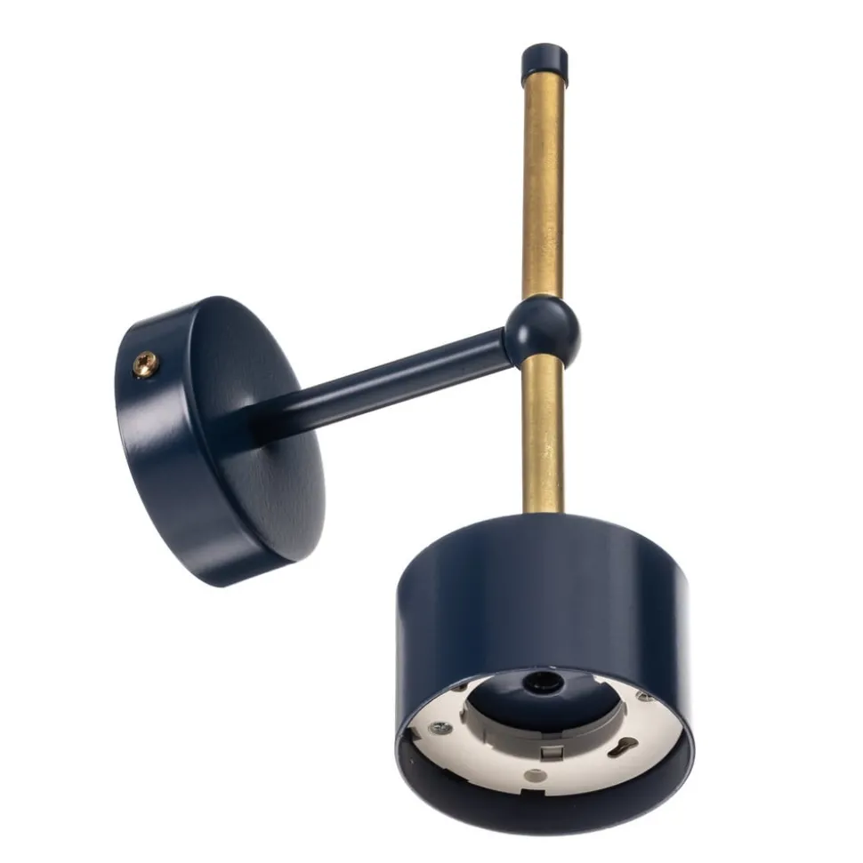 Wandlamp Arena in blauw-goud