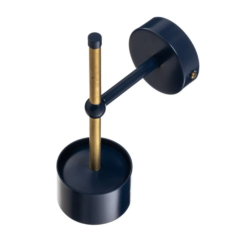 Wandlamp Arena in blauw-goud