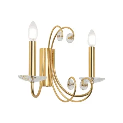 Wandlamp Ariane, goudkleurig, breedte 37,5 cm, kristal