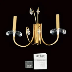 Wandlamp Ariane, goudkleurig, breedte 37,5 cm, kristal