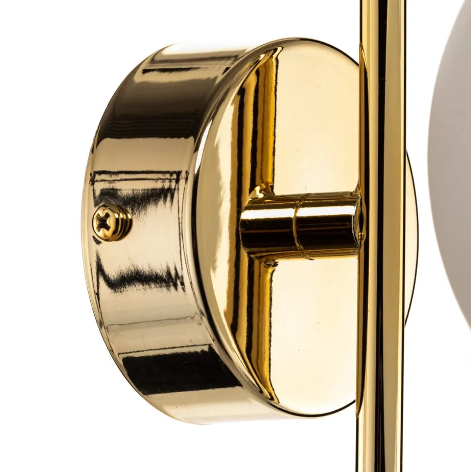 Wandlamp Aurora, goudkleurig, glas, 17 cm hoog, bol, E14