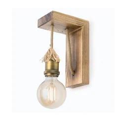 Wandlamp Bassena van licht echt hout
