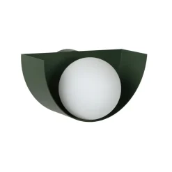 Wandlamp Benni met bolkap van glas, groen