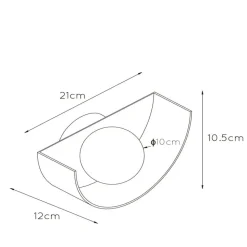 Wandlamp Benni met bolkap van glas, groen