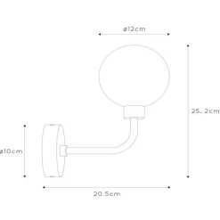 Wandlamp Berend van glas, hoogte 25,2 cm