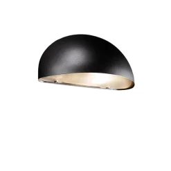 Wandlamp Bergen, halfrond, zwart