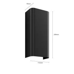 Wandlamp Bergen up & down, grafiet