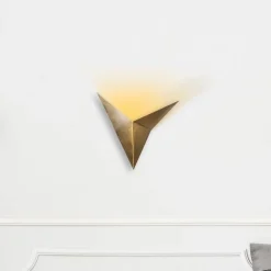 Wandlamp Bird 3203, goud antiek, metaal, driehoekig