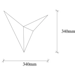 Wandlamp Bird 3203, goud antiek, metaal, driehoekig