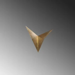 Wandlamp Bird 3203, goud antiek, metaal, driehoekig