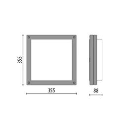 Wandlamp Bliz Square 40 3.000K grijs dimbaar