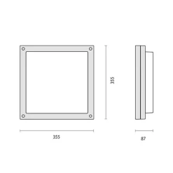 Wandlamp Bliz Square 40 3.000K wit dimbaar