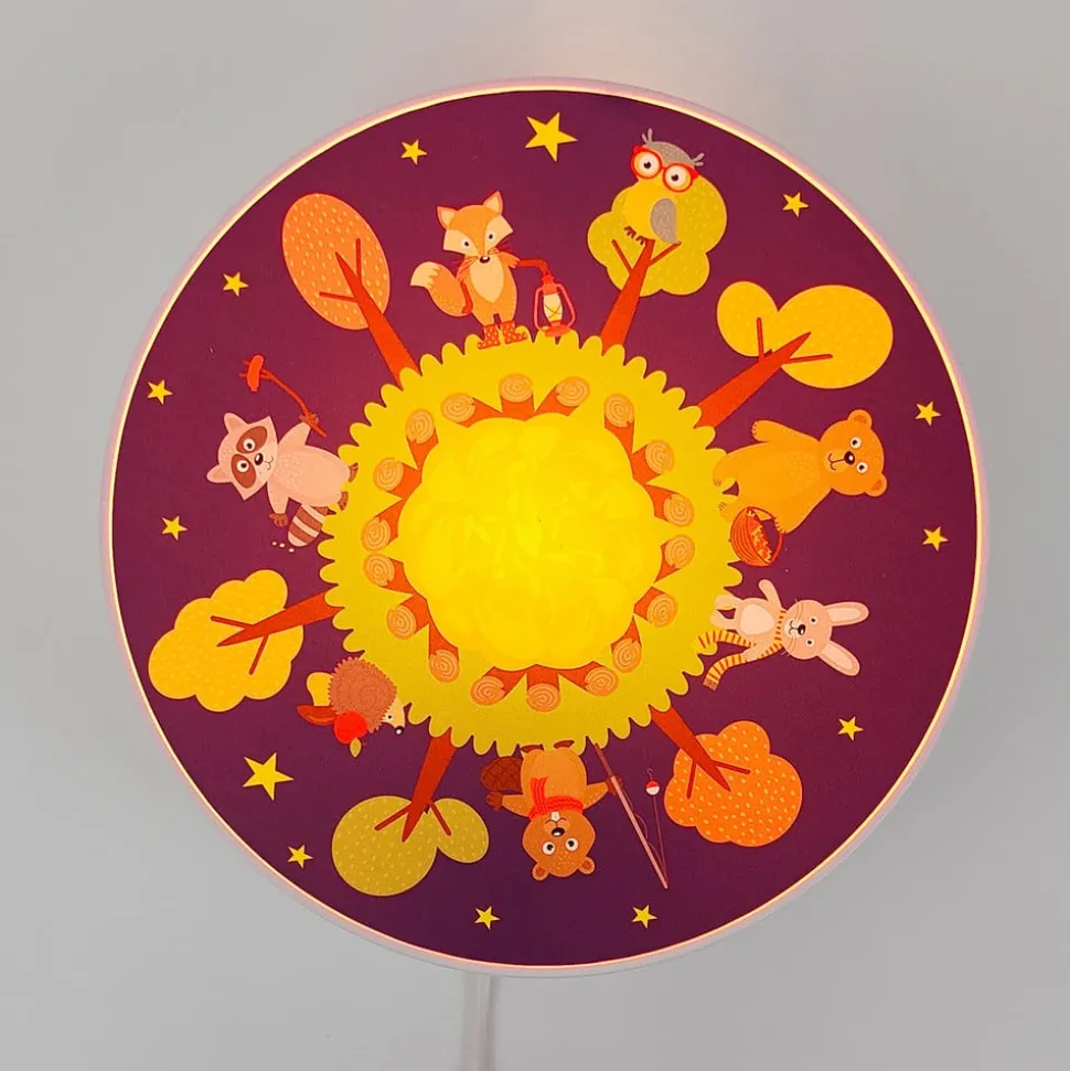 Wandlamp bosdieren met schakelaar en stekker