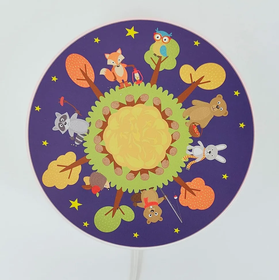 Wandlamp bosdieren met schakelaar en stekker