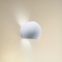 Wandlamp Bullet up/down van keramiek in wit