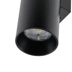 Wandlamp CAN, zwart, 2-lamps, hoogte 22 cm, metaal, GU10