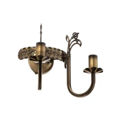 Wandlamp Castle licht gepatineerd 2-lamps