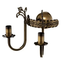 Wandlamp Castle licht gepatineerd 2-lamps