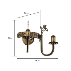 Wandlamp Castle licht gepatineerd 2-lamps