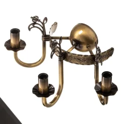 Wandlamp Castle licht gepatineerd 3-lamps