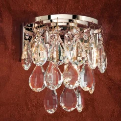 Wandlamp Celeste met K9-kristallen, goud